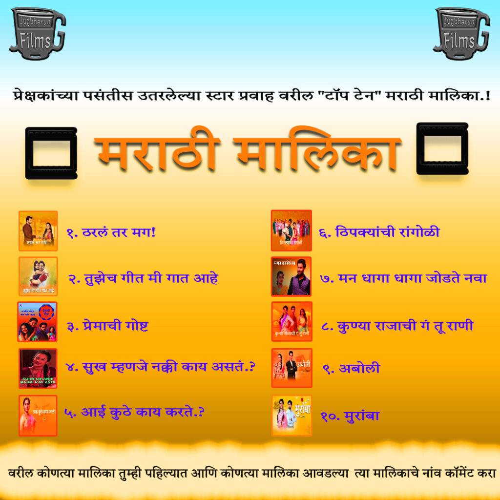 "Top Ten" Marathi Serials on Star Pravah which are popular among the audience