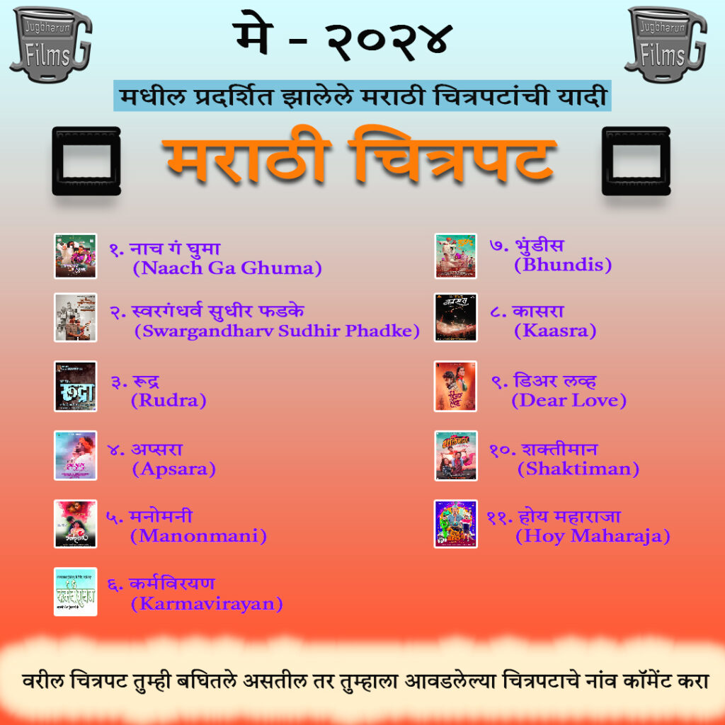 Marathi movie list release in May 2024, Marathi movie reviews and information
